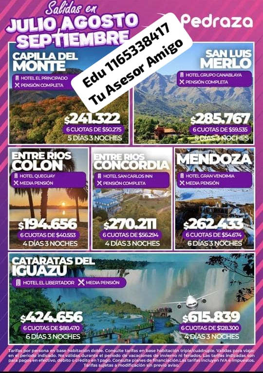PEDRAZA: JULIO - AGOSTO - SEPTIEMBRE 2026