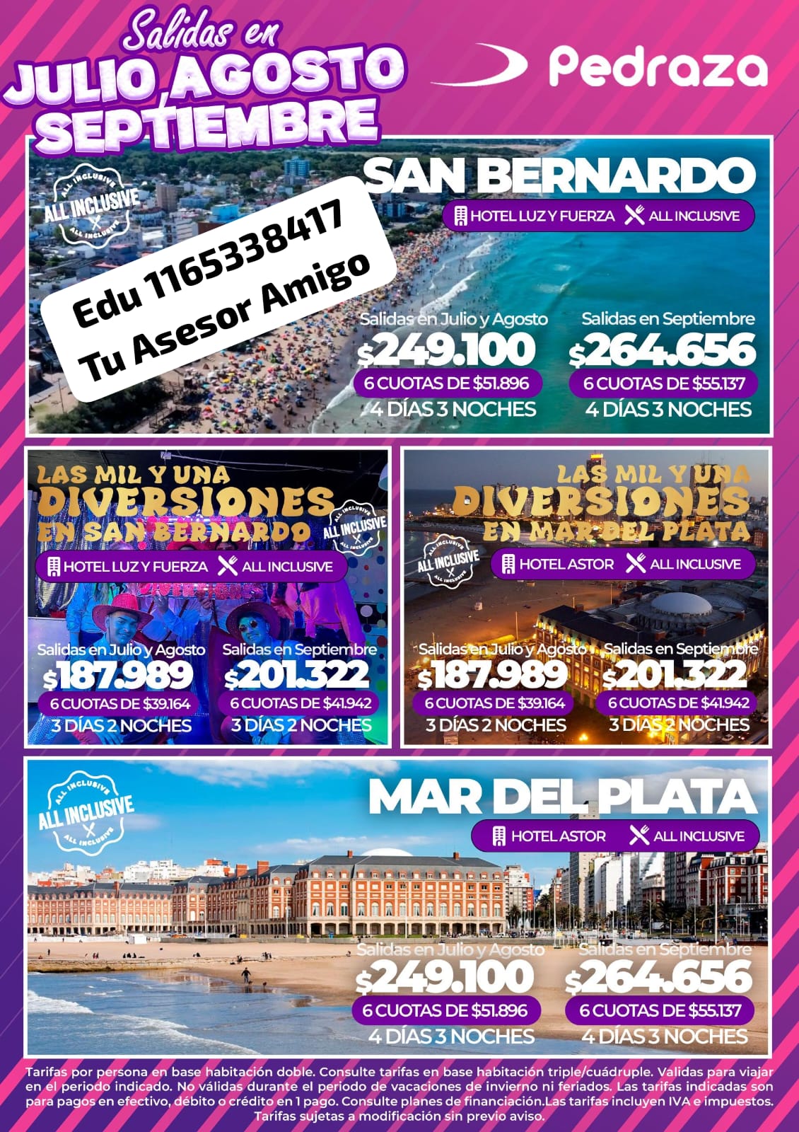 PEDRAZA: JULIO - AGOSTO - SEPTIEMBRE 2026