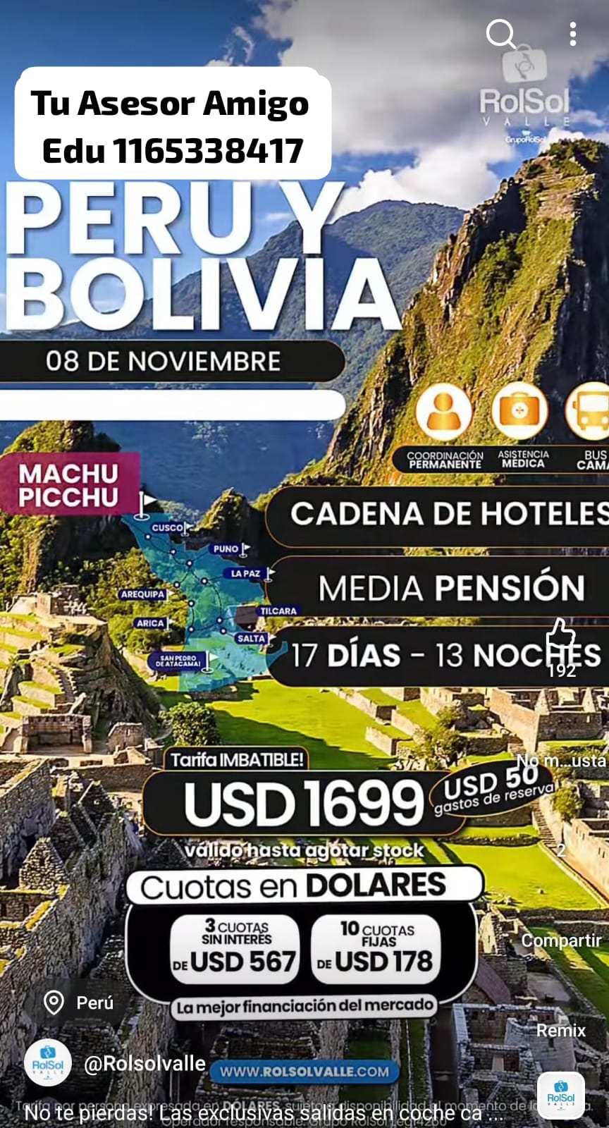 PERÚ Y BOLIVIA - MACHU PICCHU